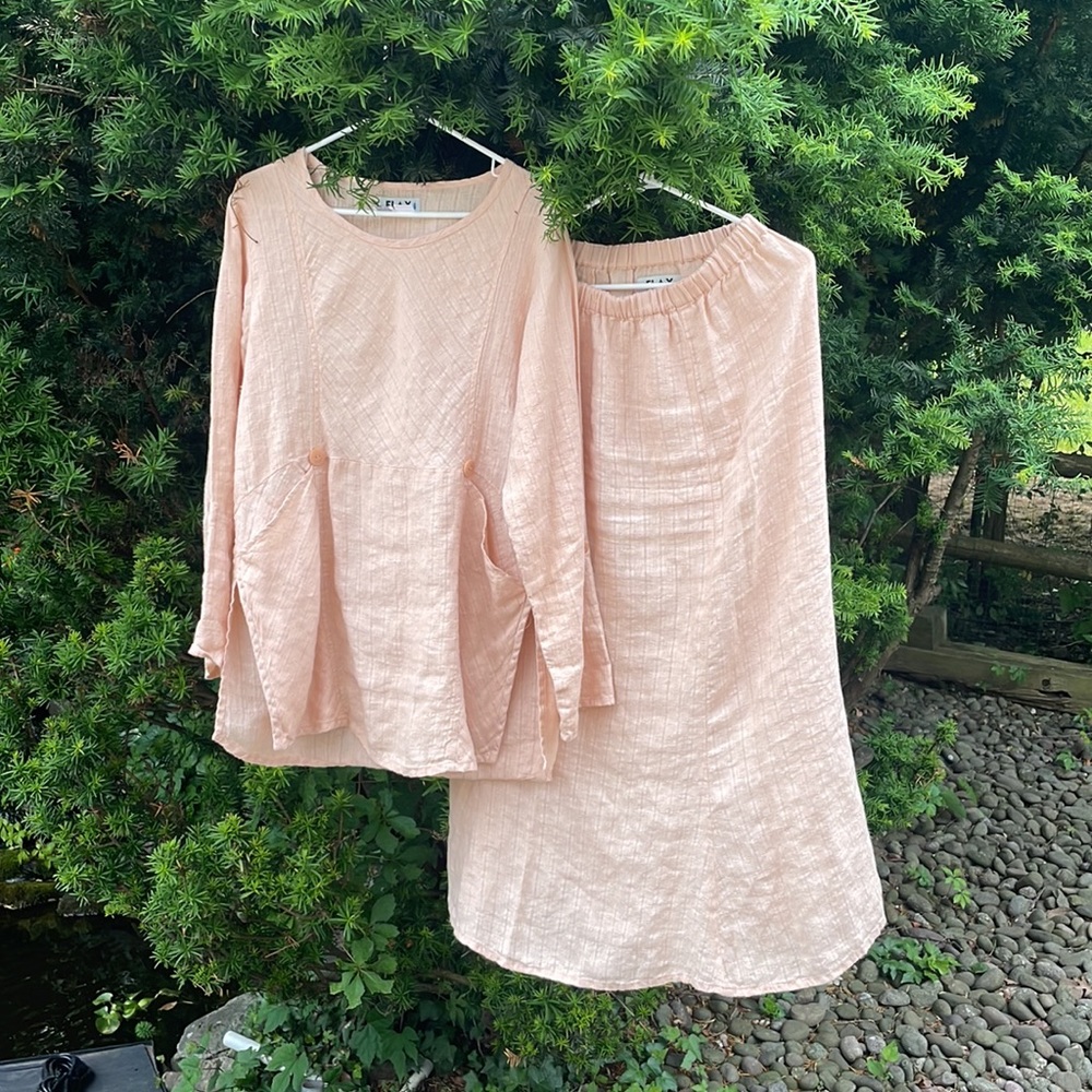 FLAX Skirt and Blouse set.